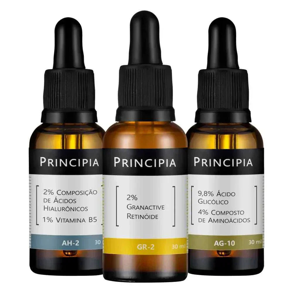 Kit 3 Séruns Principia Glicólico + Hialurônicos + Retinóide