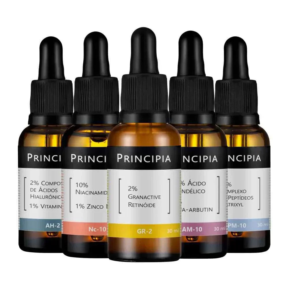 Kit 5 Séruns Principia Niacinamida + Hialurônicos + Peptídeos + Mandélico + Retinóide