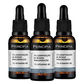 Kit 3 Séruns Hidratantes Principia 2% Ácidos Hialurônicos + Vitamina B5