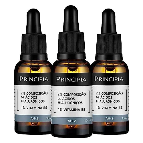 Kit 3 Séruns Hidratantes Principia 2% Ácidos Hialurônicos + Vitamina B5