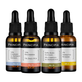 Kit 4 Séruns Principia Niacinamida + Peptídeos + Glicólico + Retinóide